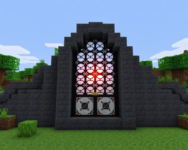 Minecraft Iron Door PNG Design Concept Art -> Arte conceptual de diseño de puerta de hierro de Minecraft PNG